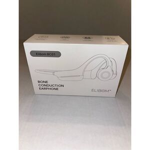 ELIBOM Bone Conduction Headphones, 9+ Hours Music & Call, IP65 Waterproof Open-E